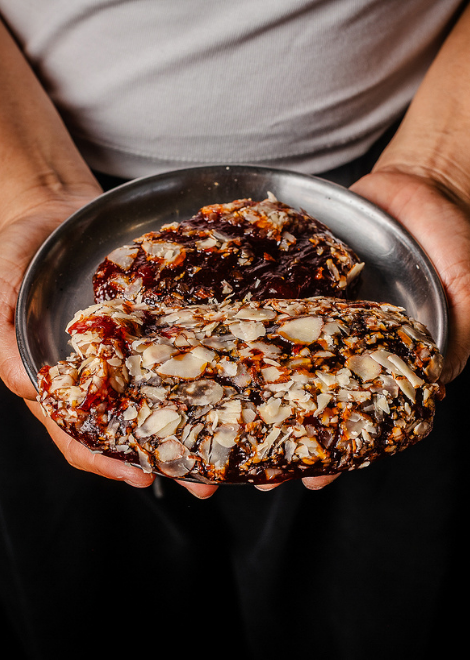 Sign off with halwa Arabic nut jelly