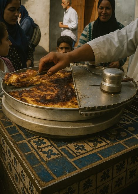 Taste Tangier’s beloved chickpea pie, baked crisp on top and sold straight from the street