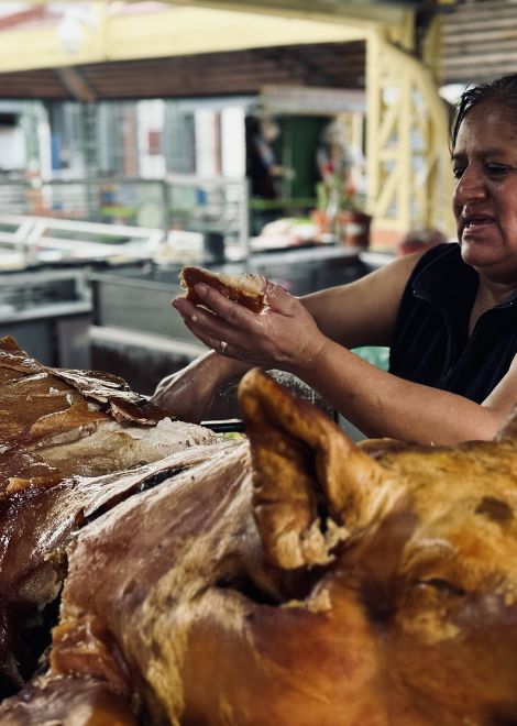 Andean roasted pork with crisp crackling