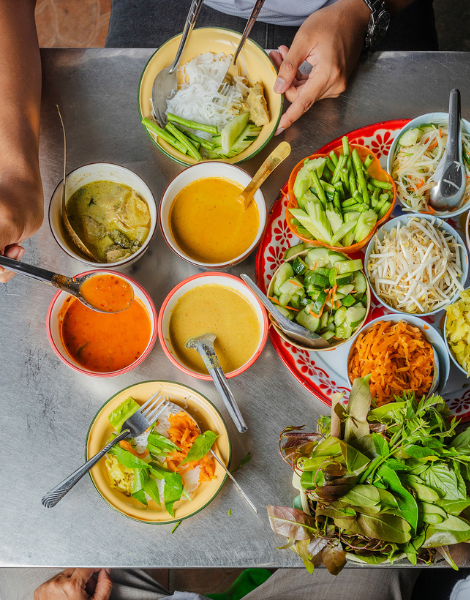 Southern Thai curry specialities with khanom jeen