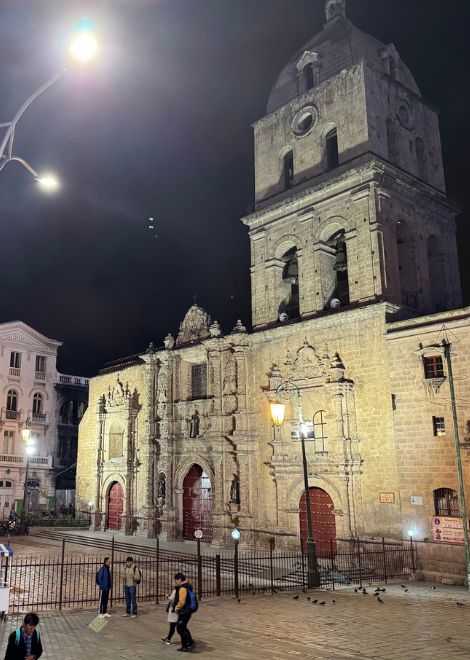 Pass by some of La Paz's most interesting architecture en route