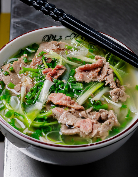 Piping hot Vietnamese pho - so good Michelin listed this joint