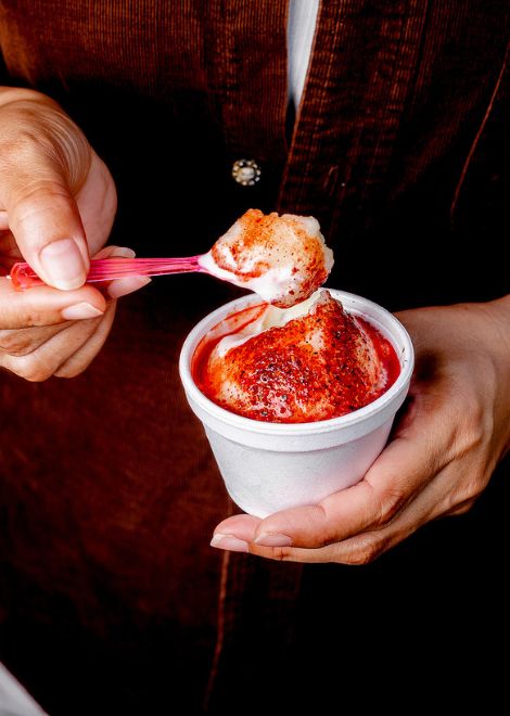 Tart nieves with chilli-spiked chamoy, the perfect palette cleanser