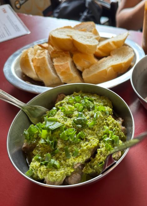 Chicken gizzards with Brazilian salsa verde