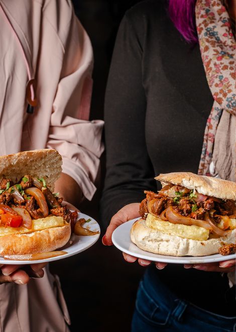 A Peruvian favourite where wok-fried beef, onions, and spices are packed into fresh bread