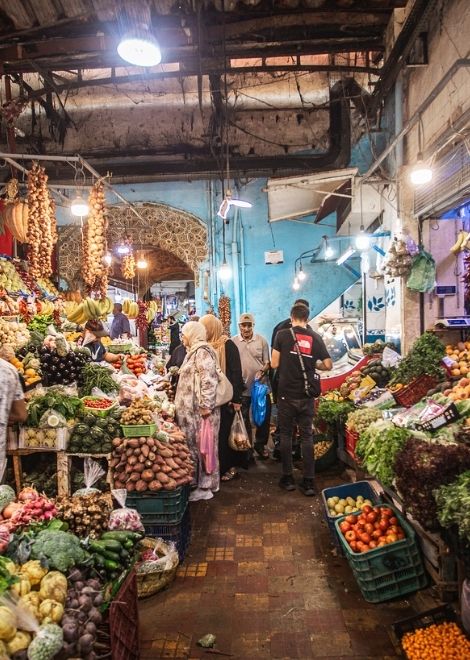 Wander through Grand Socco and Main Market for Moroccan olives and cheese
