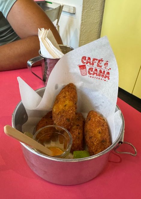 Bolinho de bacalhau, salted cod fish fritters 