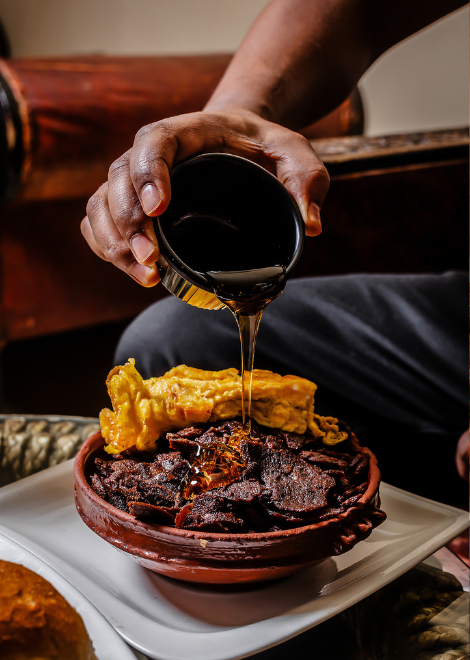 Dirkosh fir fir dried injera stew with butter