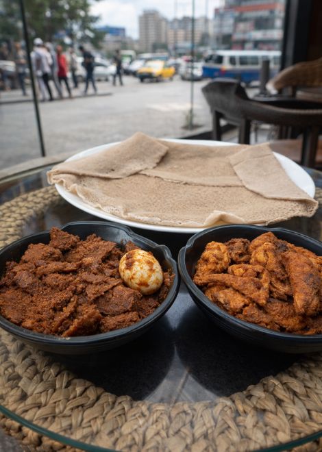 Dirkosh fir fir dried injera stew with butter