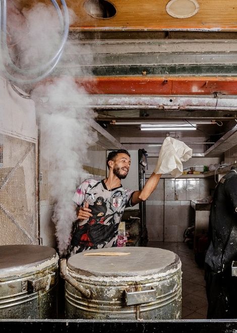 Warqa pastry maker inside the Main Market
