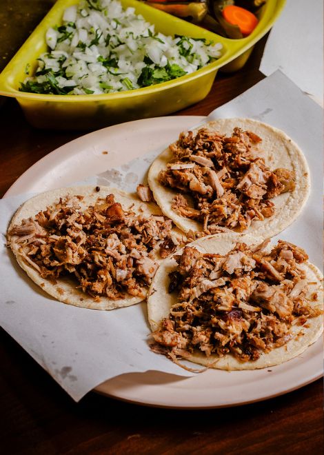 Melt in the mouth pork carnitas tacos