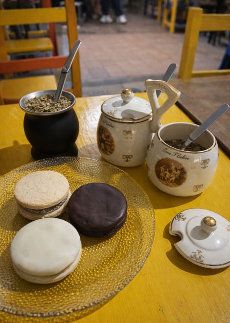 Classic alfajores with yerba mate