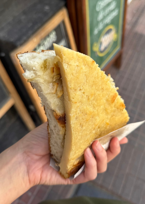 Faina chickpea pie and classic fugazza onion focaccia