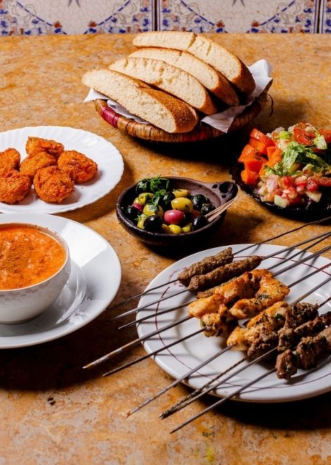Smoky brochettes and harira soup