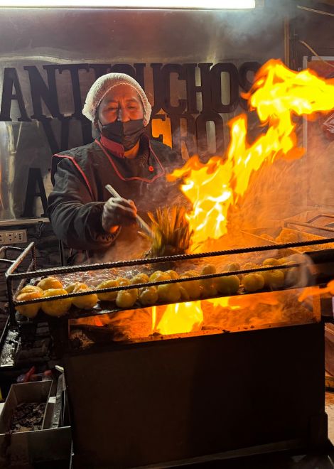 Explore La Paz's culinary street food scene at night