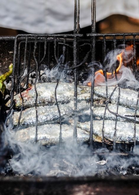 Atlantic sardines cooked simply with salt over hot charcoal