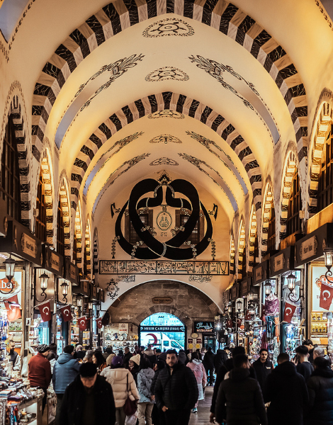 Kick off at the Egyptian bazaar, the vaulted pantry of Turkish ingredients