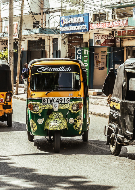 Hop on board one of Mombasa's famed richshaws