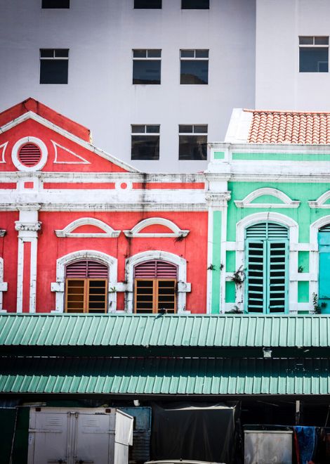 The colourful houses of Kuala Lumpur's Chinatown.