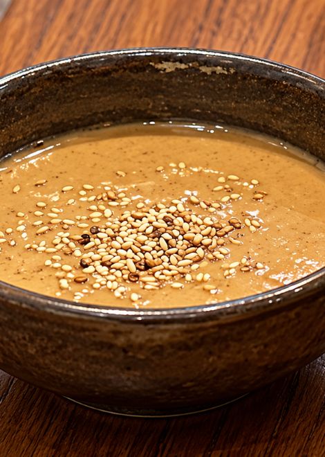 Creamy sesame dipping sauce, the secret to Beijing hotpot.
