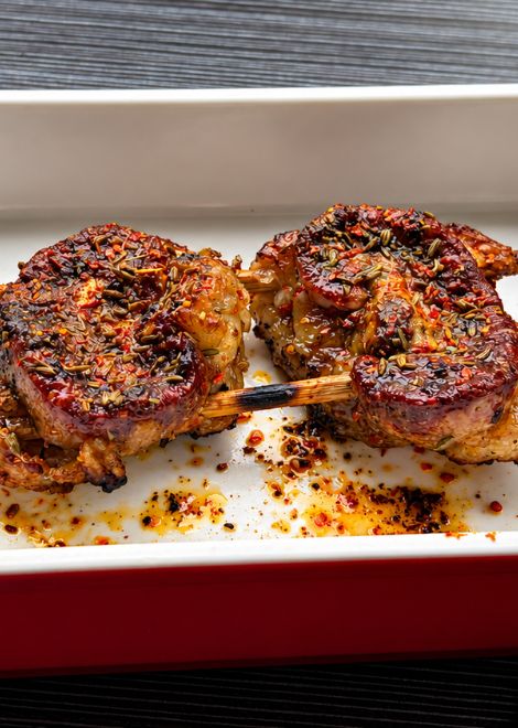 Spiced lamb kidney skewers for the adventurous eater.