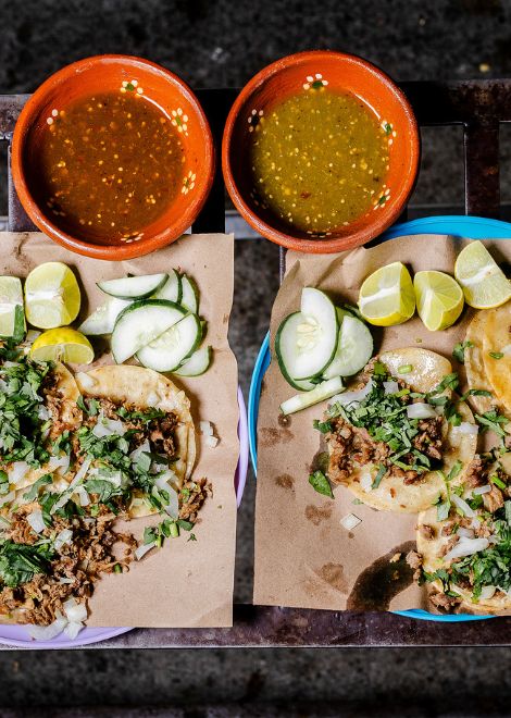 Slow-cooked shredded beef tacos