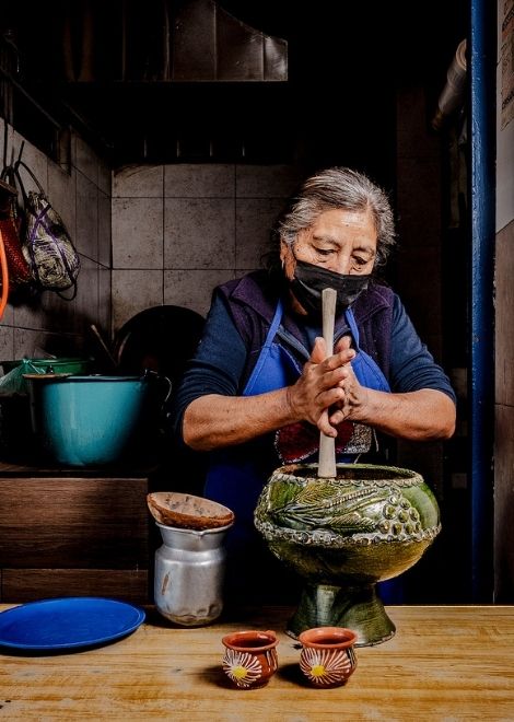 Hand-churned cholateatole chocolate drink