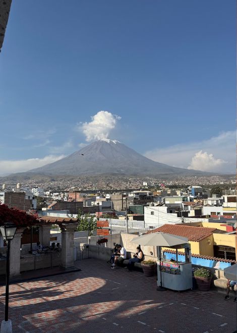 Enjoy views of the city's nearby volcanoes