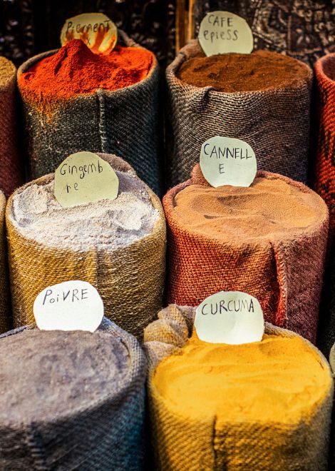 The colourful spices in the Fes medina