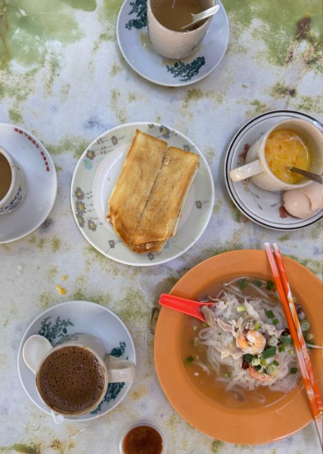 Kaya toast, half-boiled eggs, kai see hor fun and an old-world kopitiam.