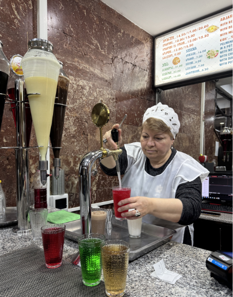 Historic green tarragon lagidzis soda, a.k.a Georgian lemonade 