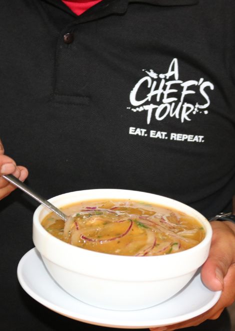 Encebollado, coastal Ecuadorian tuna soup with yuca