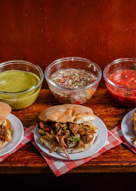 This lomo saltado sandwich transforms Peru's national dish into the ultimate market snack