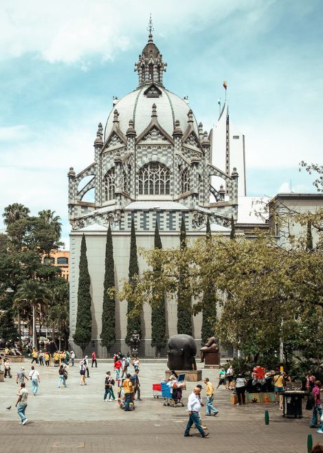 Step into the lively streets of Medellín's historic downtown.