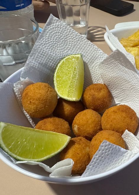Chicken filled coxinha de esquina
