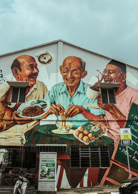 Discover the colourful street murals tucked away in Ipoh's historic centre.