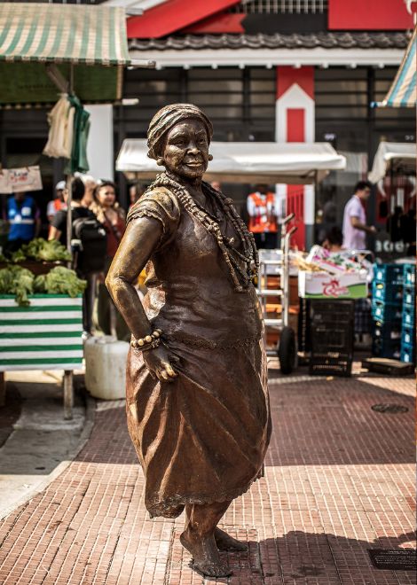 Statue of Godmother Eunice, the revered Afro-Brazilian cultural icon and social activist