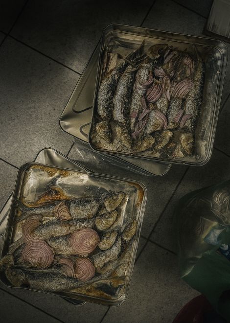 Taste roasted sardines cooked simply with salt and preserved lemons