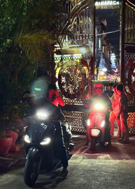 Explore the streets of Phnom Penh after dark.