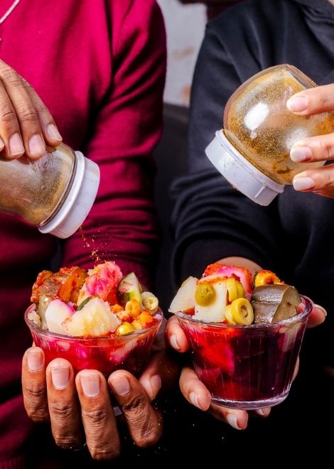 Piquant pickle salads dusted with Moroccan cumin