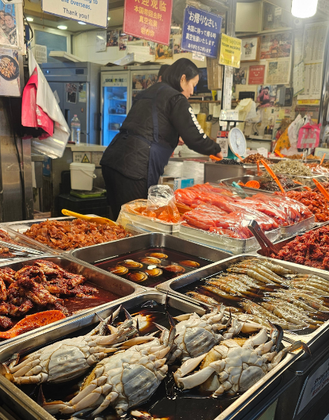 Witness the sights and sounds of the Korean night market