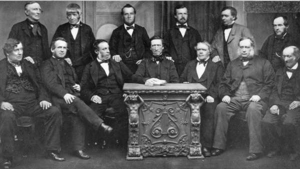 Pictured: 13 of the Rochdale Pioneers photographed in 1865