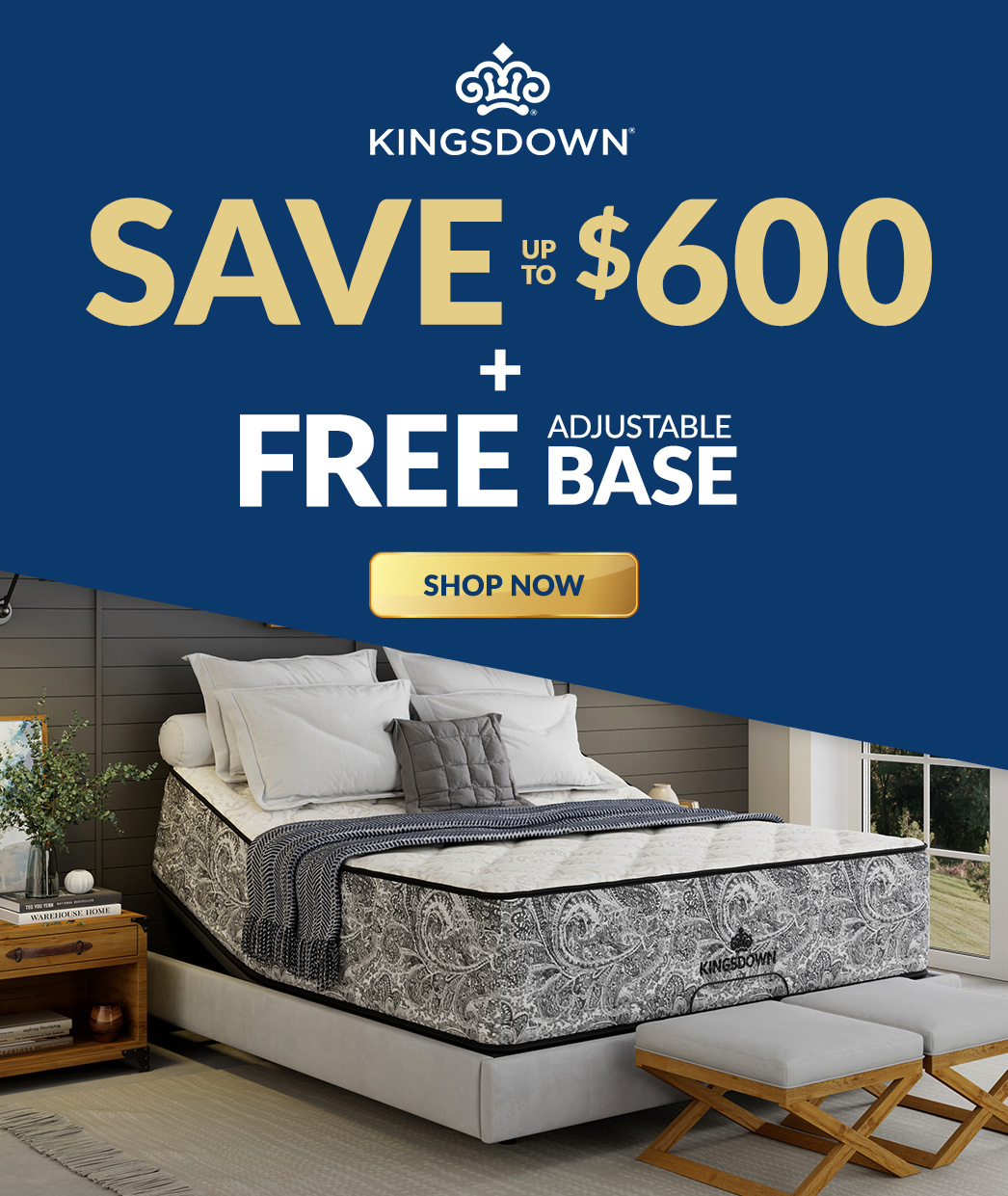 Kingsdown save up to $600 plus Free Adjustable Base