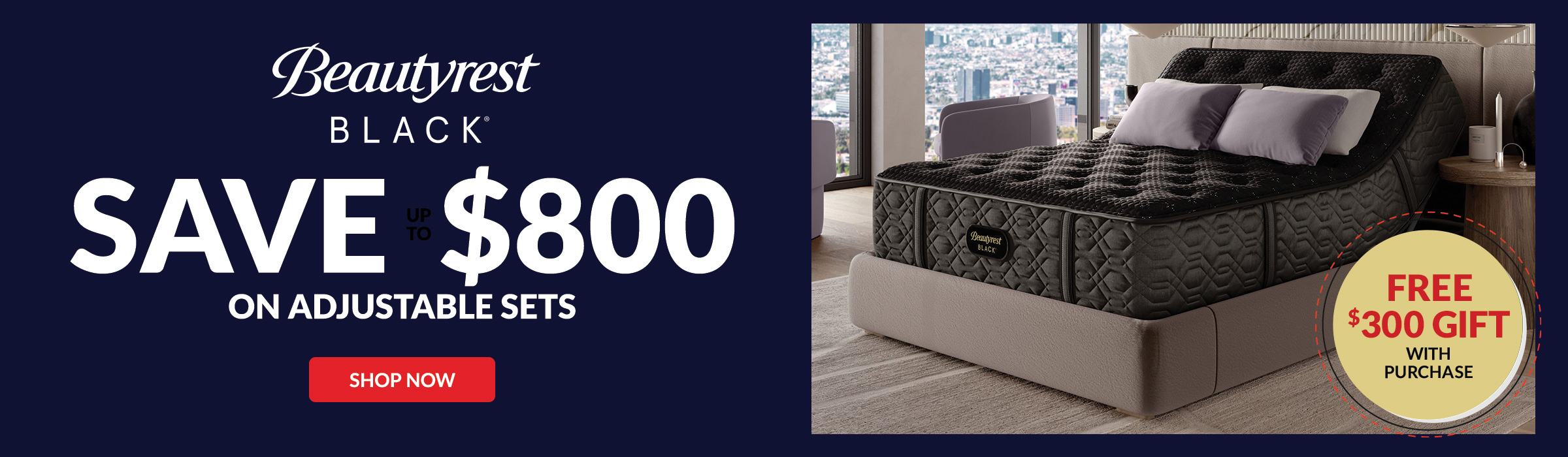 Beautyrest Black save up to $800 on adjustable sets