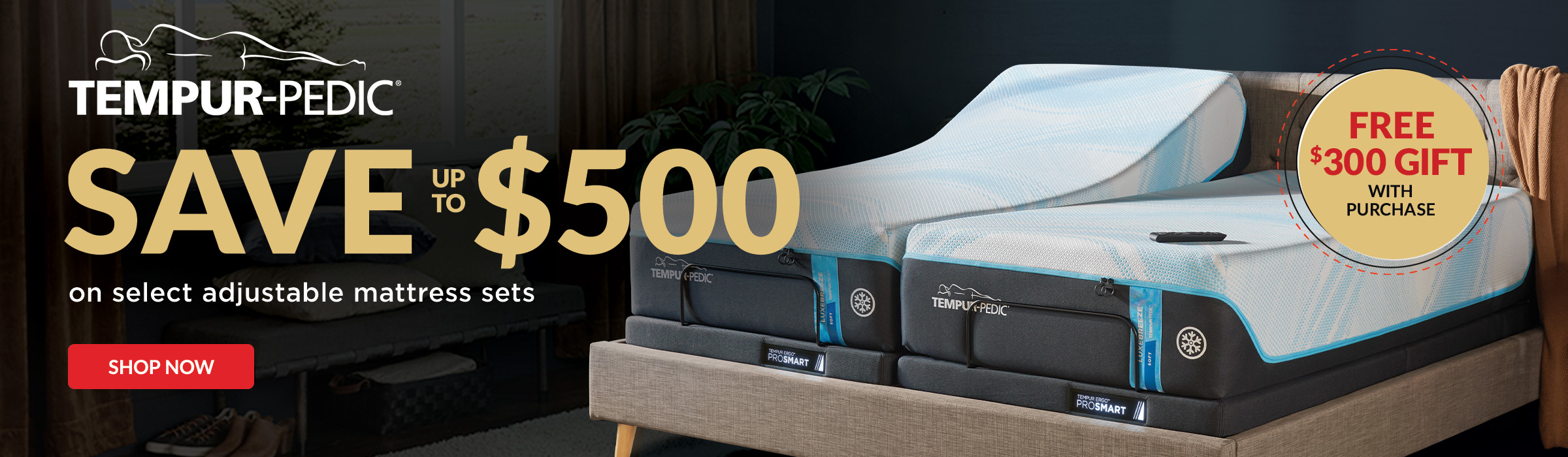 Tempur-pedic Save up to $500 on select adjustable mattress sets