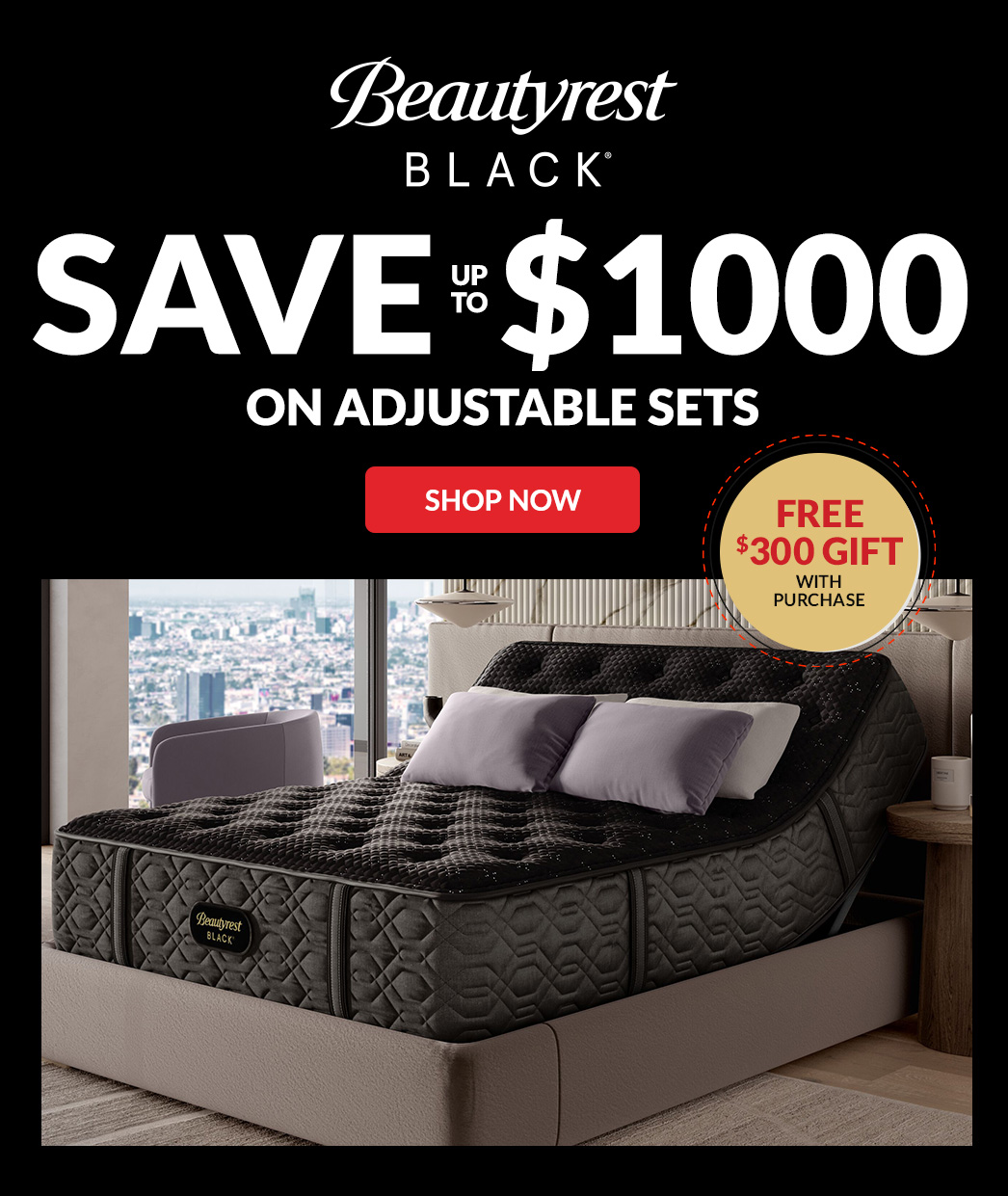 Beautyrest Black Save up to $1000 on adjustable sets