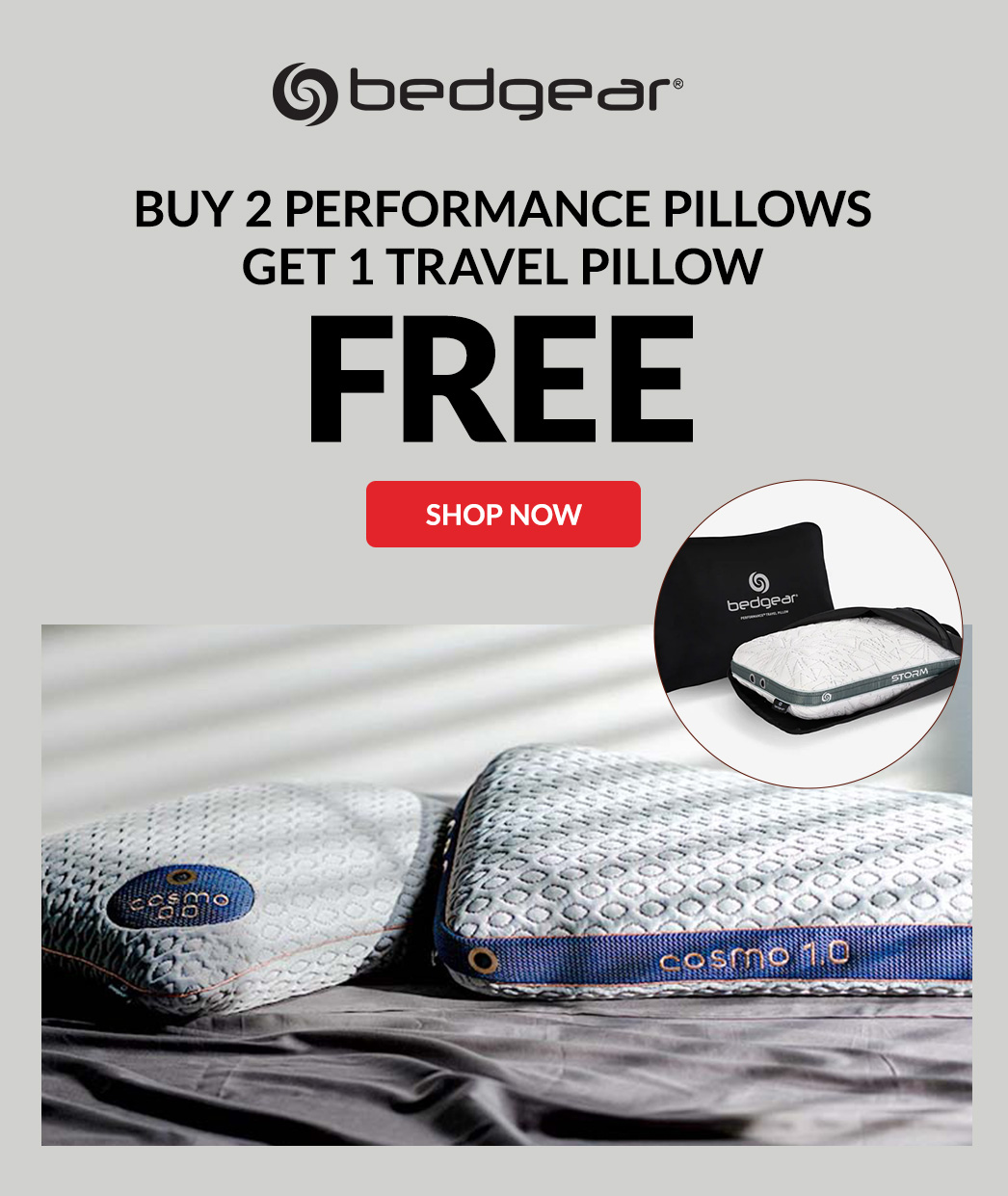 Bedgear Performance Pillows Buy 2 Get 1 Travel Pillow Free