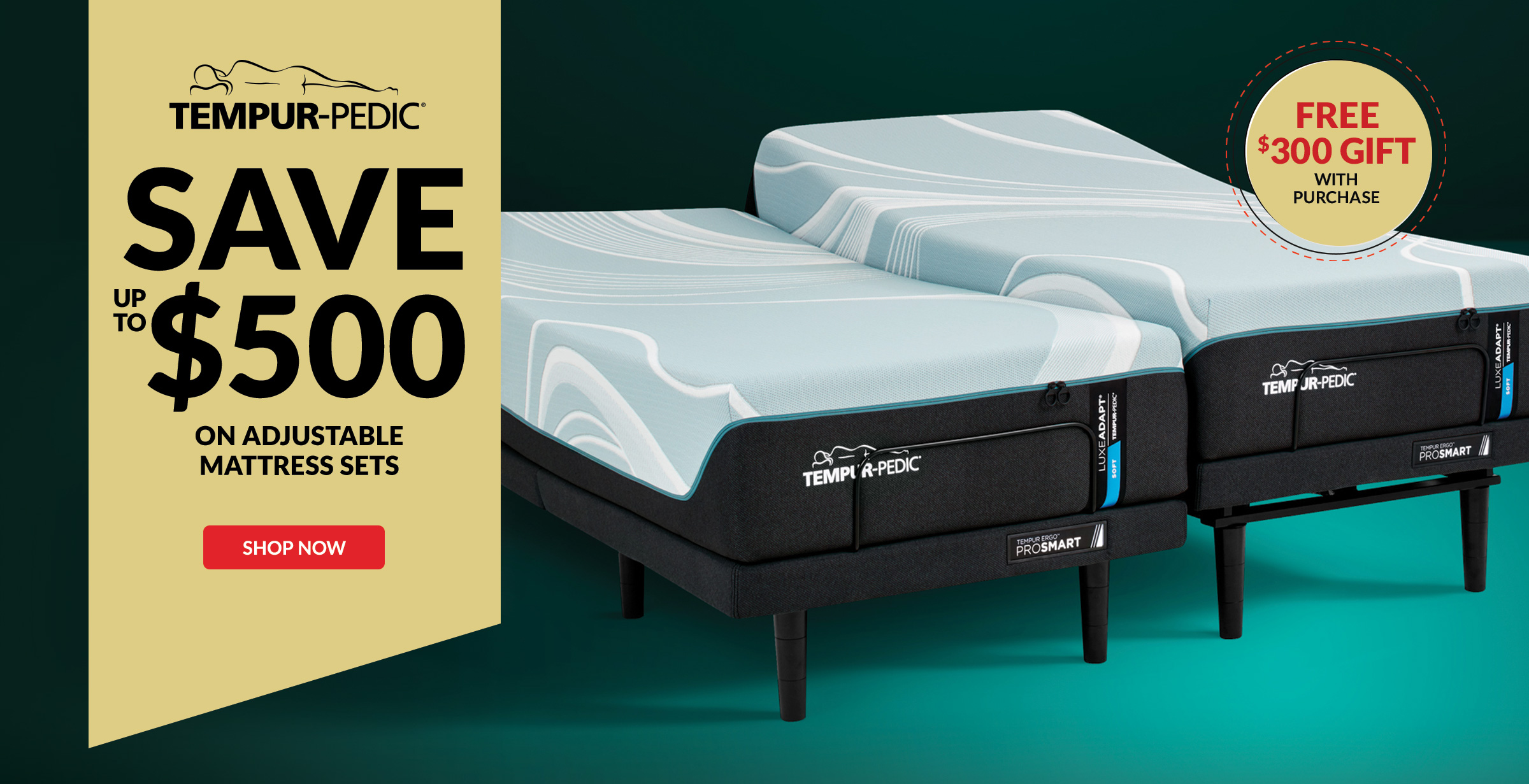 Tempur-pedic save up to $500 on select adjustable sets