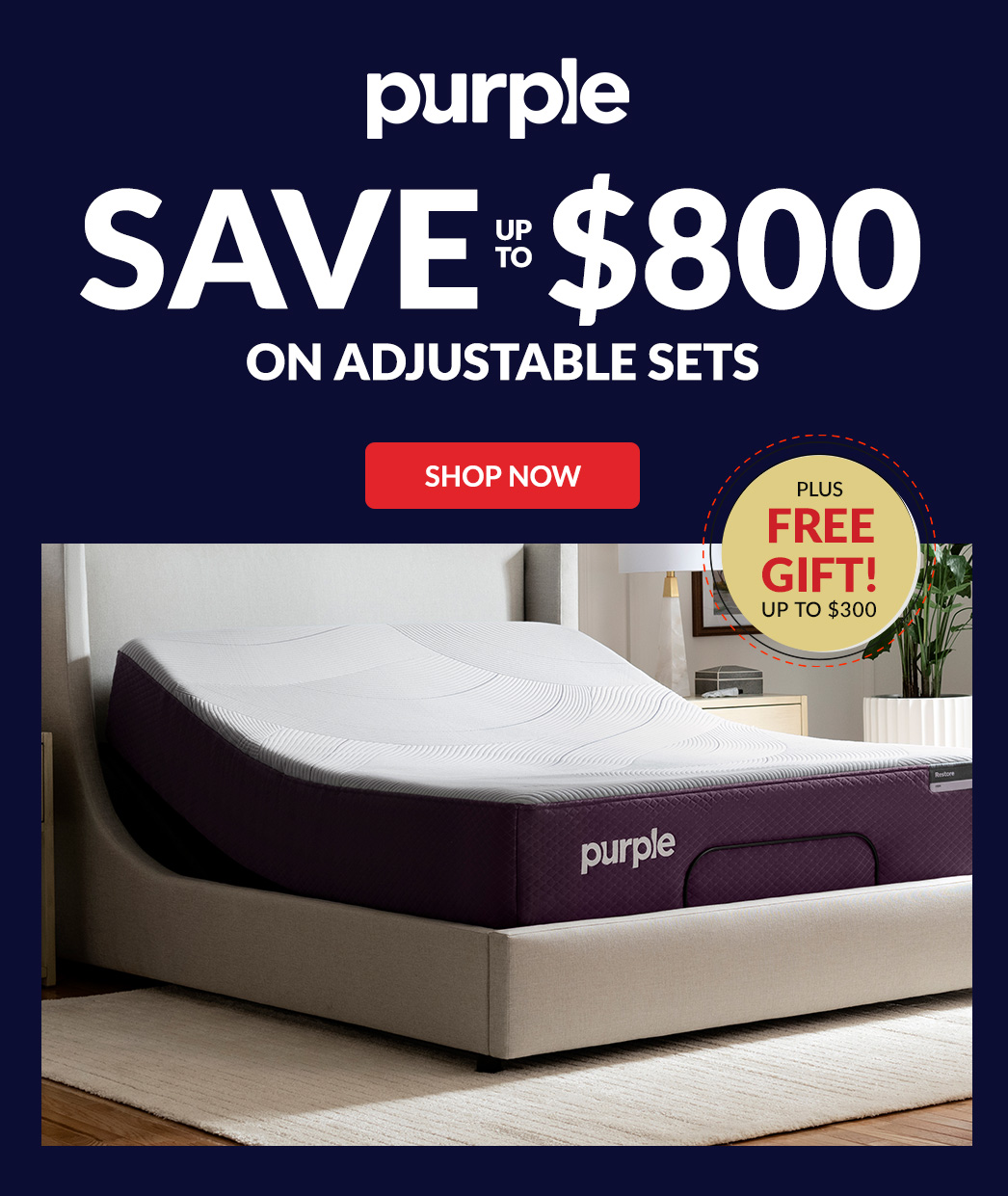 Purple save up to $800 on adjustable sets