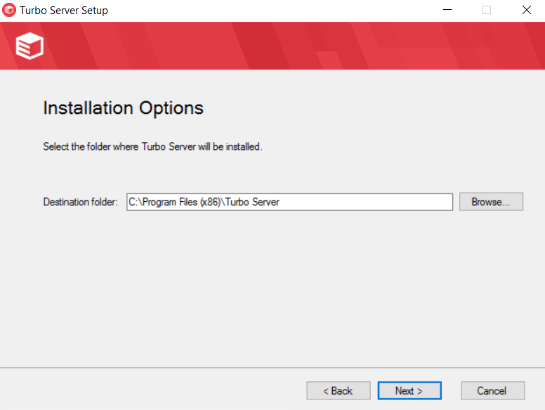 Server setup installation path